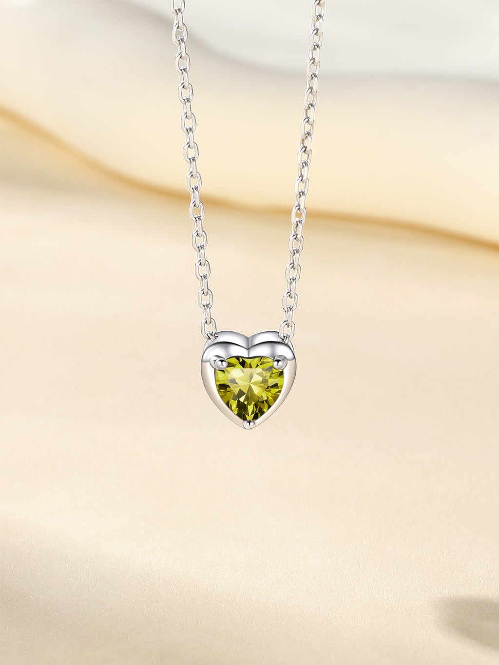 Silver Necklace 925 Sterling Silver Birthstone Love Heart Necklace Gifts for Women