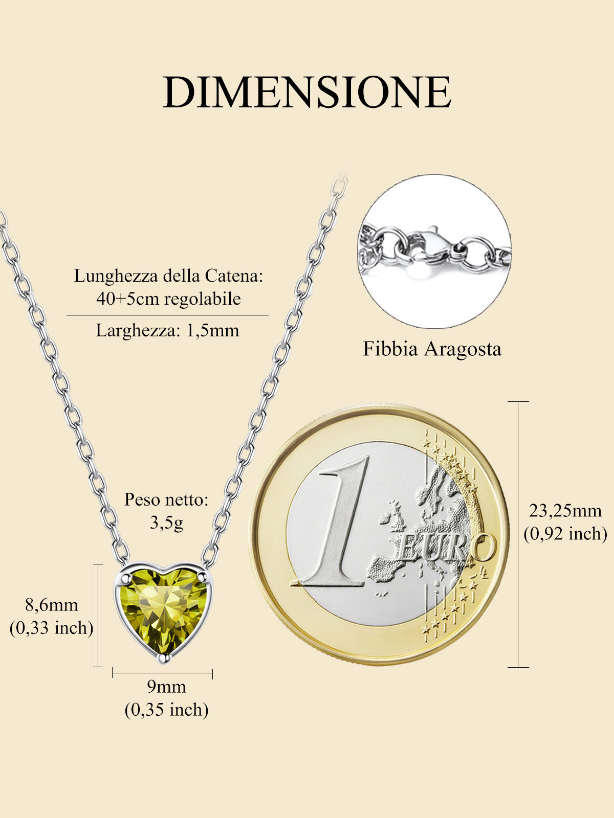 Silver Necklace 925 Sterling Silver Birthstone Love Heart Necklace Gifts for Women