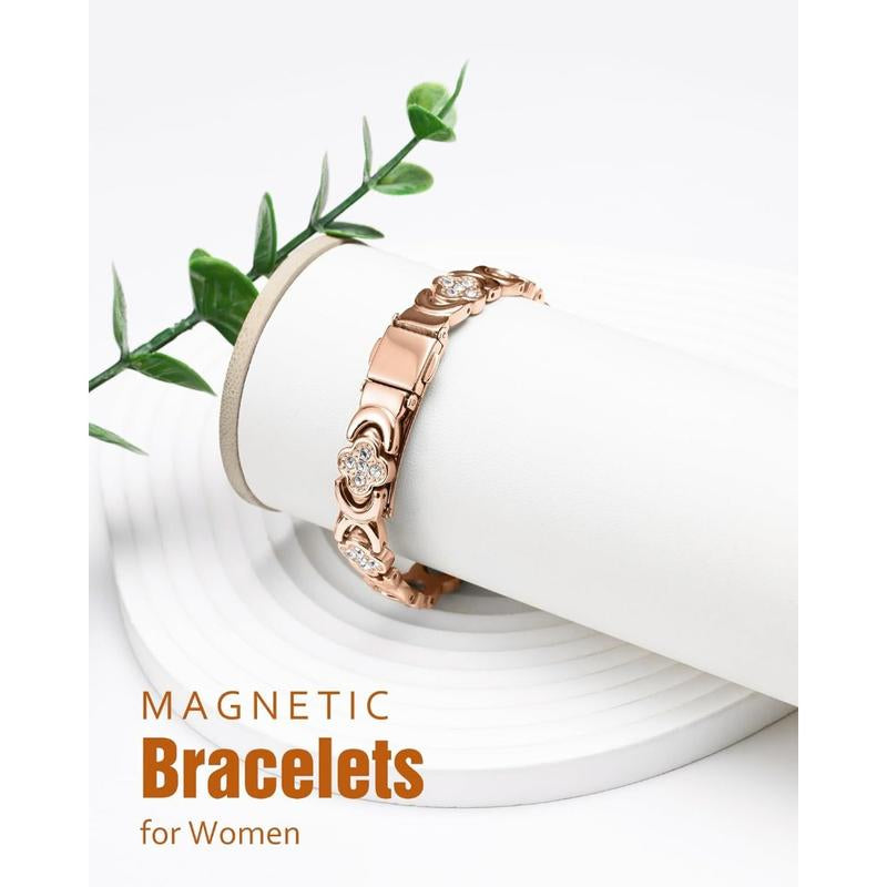Jecanori Copper Bracelets for Women Pure Copper Magnetic Bracelet with 3500 Gauss Effective Magnets Trendy Stack Bangle Stretch Bangle Modern Fashion Accessories Jewelry Gift