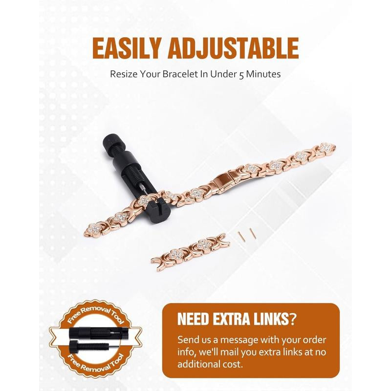 Jecanori Copper Bracelets for Women Pure Copper Magnetic Bracelet with 3500 Gauss Effective Magnets Trendy Stack Bangle Stretch Bangle Modern Fashion Accessories Jewelry Gift